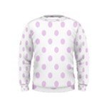 Polka Dots - Thistle Violet on White Kid s Sweatshirt