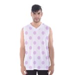 Polka Dots - Thistle Violet on White Men s Basketball Tank Top