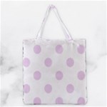 Polka Dots - Thistle Violet on White Grocery Tote Bag