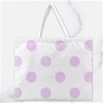 Polka Dots - Thistle Violet on White Zipper Large Tote Bag
