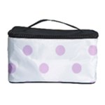 Polka Dots - Thistle Violet on White Cosmetic Storage Case