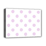 Polka Dots - Thistle Violet on White Deluxe Canvas 16  x 12  (Stretched)