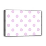 Polka Dots - Thistle Violet on White Deluxe Canvas 18  x 12  (Stretched)