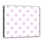 Polka Dots - Thistle Violet on White Deluxe Canvas 24  x 20  (Stretched)