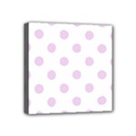 Polka Dots - Thistle Violet on White Mini Canvas 4  x 4  (Stretched)