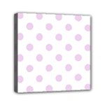 Polka Dots - Thistle Violet on White Mini Canvas 6  x 6  (Stretched)