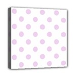 Polka Dots - Thistle Violet on White Mini Canvas 8  x 8  (Stretched)