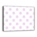 Polka Dots - Thistle Violet on White Canvas 16  x 12  (Stretched)