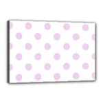 Polka Dots - Thistle Violet on White Canvas 18  x 12  (Stretched)