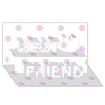 Polka Dots - Thistle Violet on White Best Friends 3D Greeting Card (8x4)