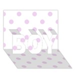 Polka Dots - Thistle Violet on White BOY 3D Greeting Card (7x5)
