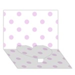 Polka Dots - Thistle Violet on White Heart Bottom 3D Greeting Card (7x5)