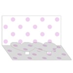 Polka Dots - Thistle Violet on White Twin Heart Bottom 3D Greeting Card (8x4)