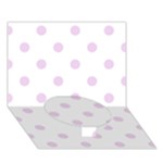 Polka Dots - Thistle Violet on White Circle Bottom 3D Greeting Card (7x5)