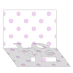 Polka Dots - Thistle Violet on White LOVE Bottom 3D Greeting Card (7x5)