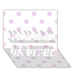 Polka Dots - Thistle Violet on White YOU ARE INVITED 3D Greeting Card (7x5)