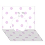 Polka Dots - Thistle Violet on White Apple 3D Greeting Card (7x5)