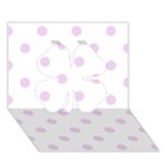 Polka Dots - Thistle Violet on White Clover 3D Greeting Card (7x5)
