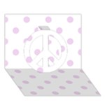 Polka Dots - Thistle Violet on White Peace Sign 3D Greeting Card (7x5)