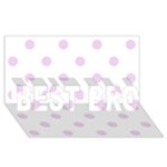Polka Dots - Thistle Violet on White BEST BRO 3D Greeting Card (8x4)
