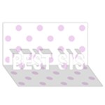 Polka Dots - Thistle Violet on White BEST SIS 3D Greeting Card (8x4)