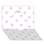 Polka Dots - Thistle Violet on White Circle 3D Greeting Card (7x5)