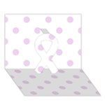 Polka Dots - Thistle Violet on White Ribbon 3D Greeting Card (7x5)