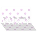 Polka Dots - Thistle Violet on White PARTY 3D Greeting Card (8x4)