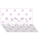 Polka Dots - Thistle Violet on White SORRY 3D Greeting Card (8x4)