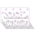 Polka Dots - Thistle Violet on White Best Wish 3D Greeting Card (8x4)