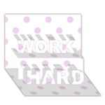 Polka Dots - Thistle Violet on White WORK HARD 3D Greeting Card (7x5)