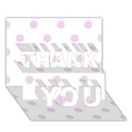 Polka Dots - Thistle Violet on White THANK YOU 3D Greeting Card (7x5)
