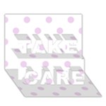 Polka Dots - Thistle Violet on White TAKE CARE 3D Greeting Card (7x5)