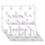 Polka Dots - Thistle Violet on White Get Well 3D Greeting Card (7x5)