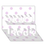 Polka Dots - Thistle Violet on White You Rock 3D Greeting Card (7x5)