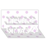 Polka Dots - Thistle Violet on White Merry Xmas 3D Greeting Card (8x4)