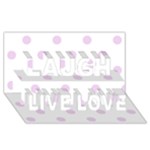 Polka Dots - Thistle Violet on White Laugh Live Love 3D Greeting Card (8x4)