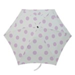 Polka Dots - Thistle Violet on White Mini Umbrella