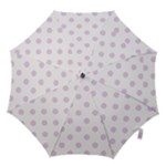 Polka Dots - Thistle Violet on White Hook Handle Umbrella (Medium)
