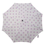 Polka Dots - Thistle Violet on White Hook Handle Umbrella (Large)
