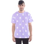 Polka Dots - White on Pale Lavender Violet Men s Sport Mesh Tee