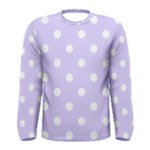 Polka Dots - White on Pale Lavender Violet Men s Long Sleeve T-shirt