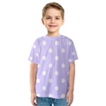 Polka Dots - White on Pale Lavender Violet Kid s Sport Mesh Tee