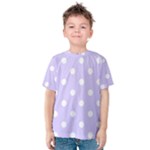 Polka Dots - White on Pale Lavender Violet Kid s Cotton Tee