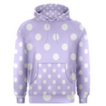 Polka Dots - White on Pale Lavender Violet Men s Pullover Hoodie