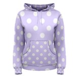 Polka Dots - White on Pale Lavender Violet Women s Pullover Hoodie