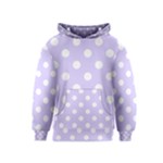 Polka Dots - White on Pale Lavender Violet Kid s Pullover Hoodie