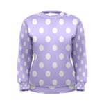 Polka Dots - White on Pale Lavender Violet Women s Sweatshirt