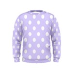 Polka Dots - White on Pale Lavender Violet Kid s Sweatshirt