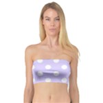 Polka Dots - White on Pale Lavender Violet Bandeau Top